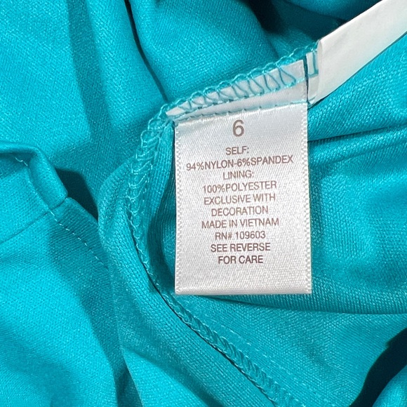 Rabbit Rabbit Rabbit Designs Turquoise Eyelet Sheath Dress - Picture 7 of 7